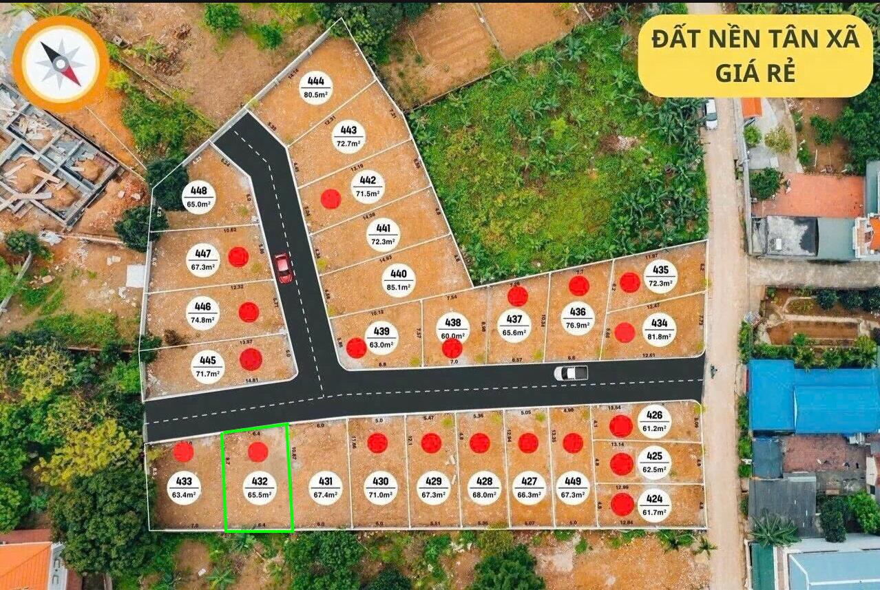 Hình ảnh Bán Lô Đất 65.5m Tại Tân Xã Thạch Thất Bám Đường Trải Aphan Ô Tô Vào Tận Đất Dân Cư Đông Đúc Thân Thiện Giá Đầu Tư
